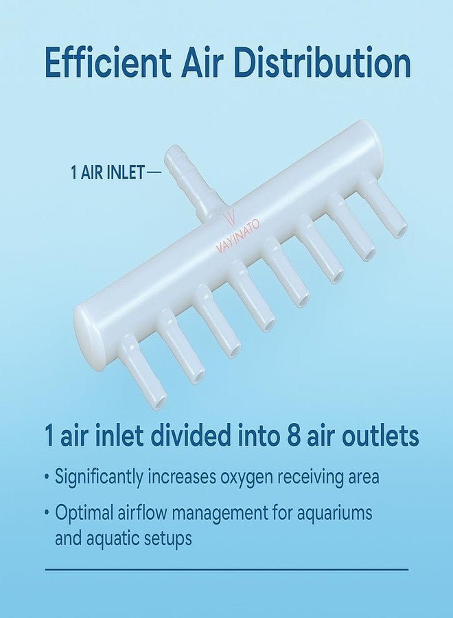 VAYINATO PetzLifeworld Aquarium Air Pump Plastic Multi Way Air Way Tube Splitter 8MM Inlet 4 MM Outlet (8 Way) - Image 3